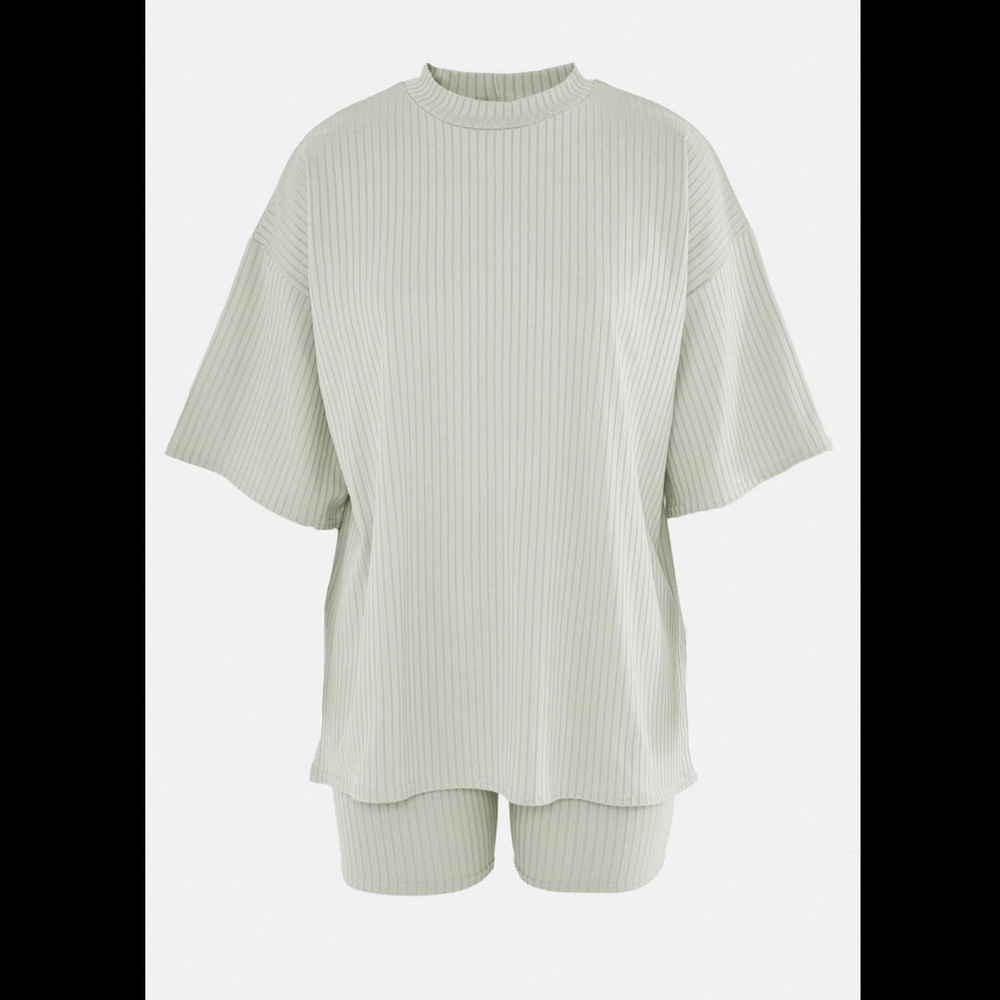 Mint green t-shirt and shorts set